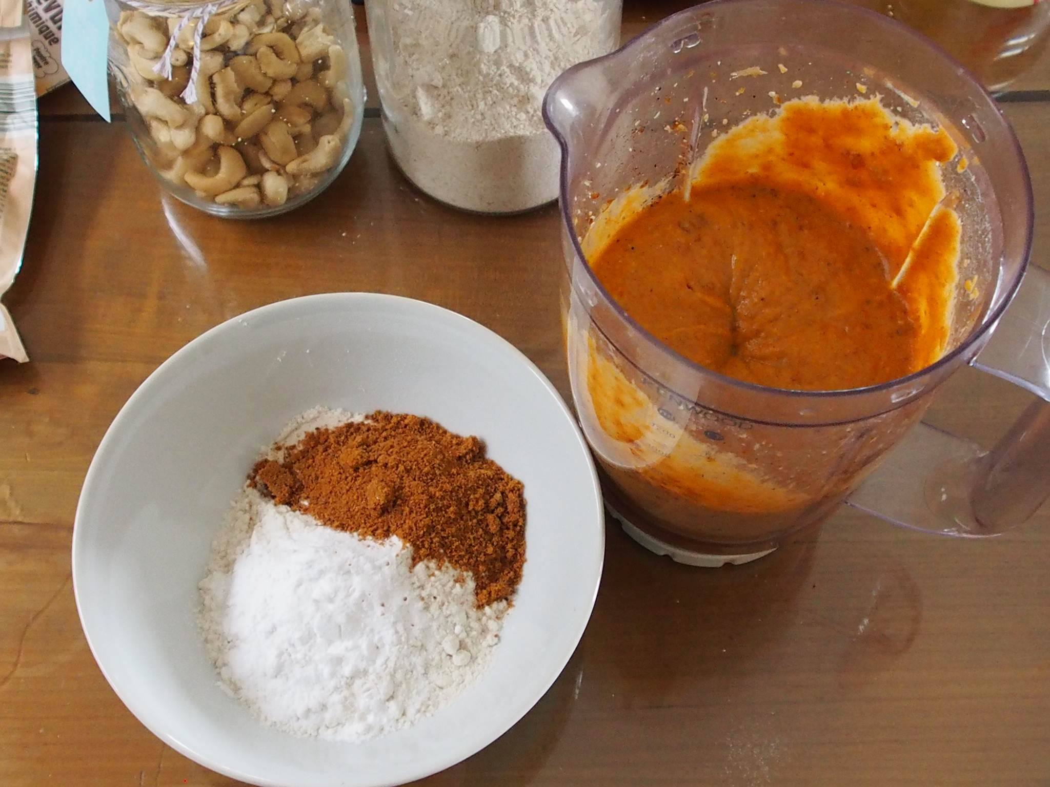 deuxième étape du cake à la patate douce sain