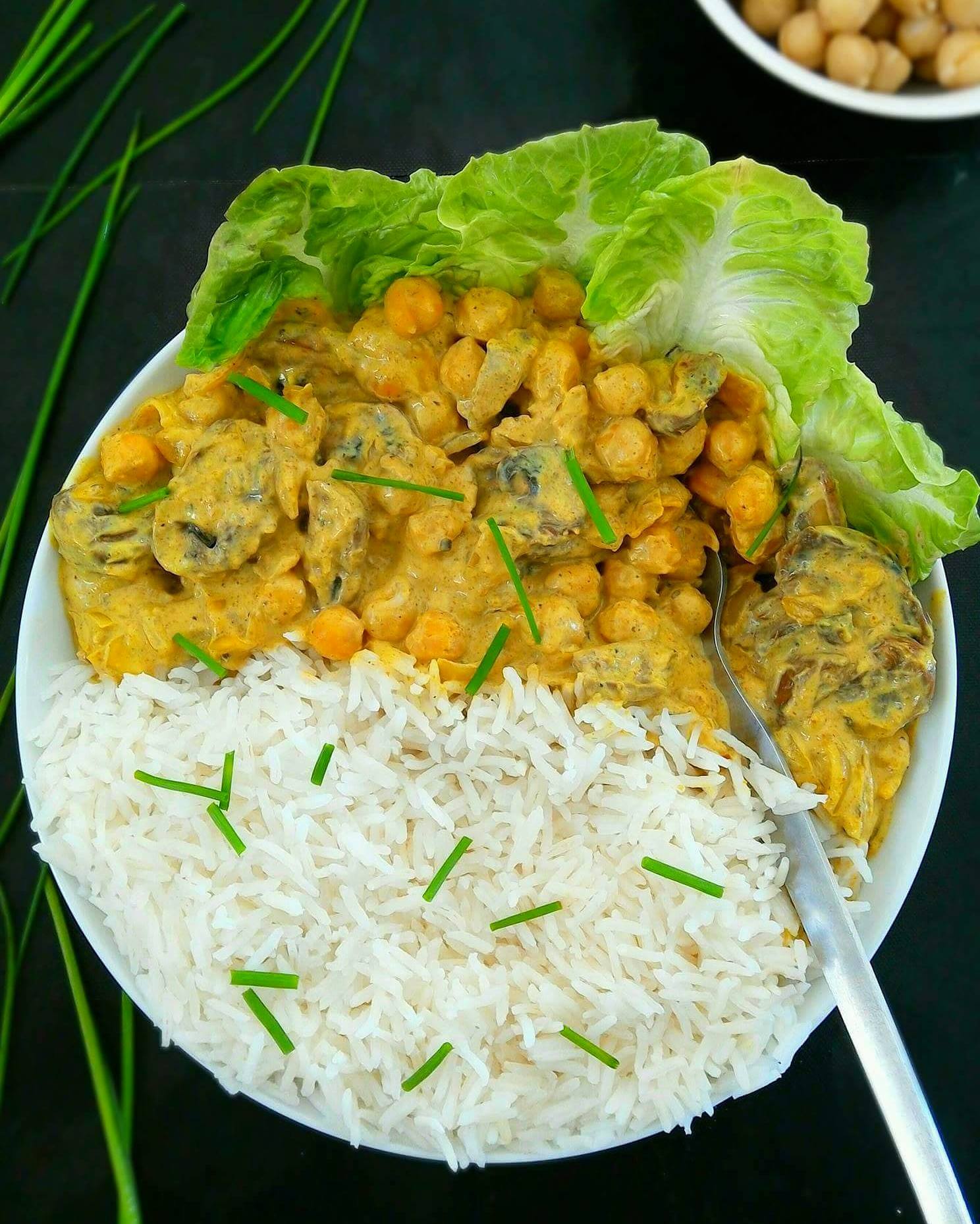 Curry de pois chiche au tofu soyeux