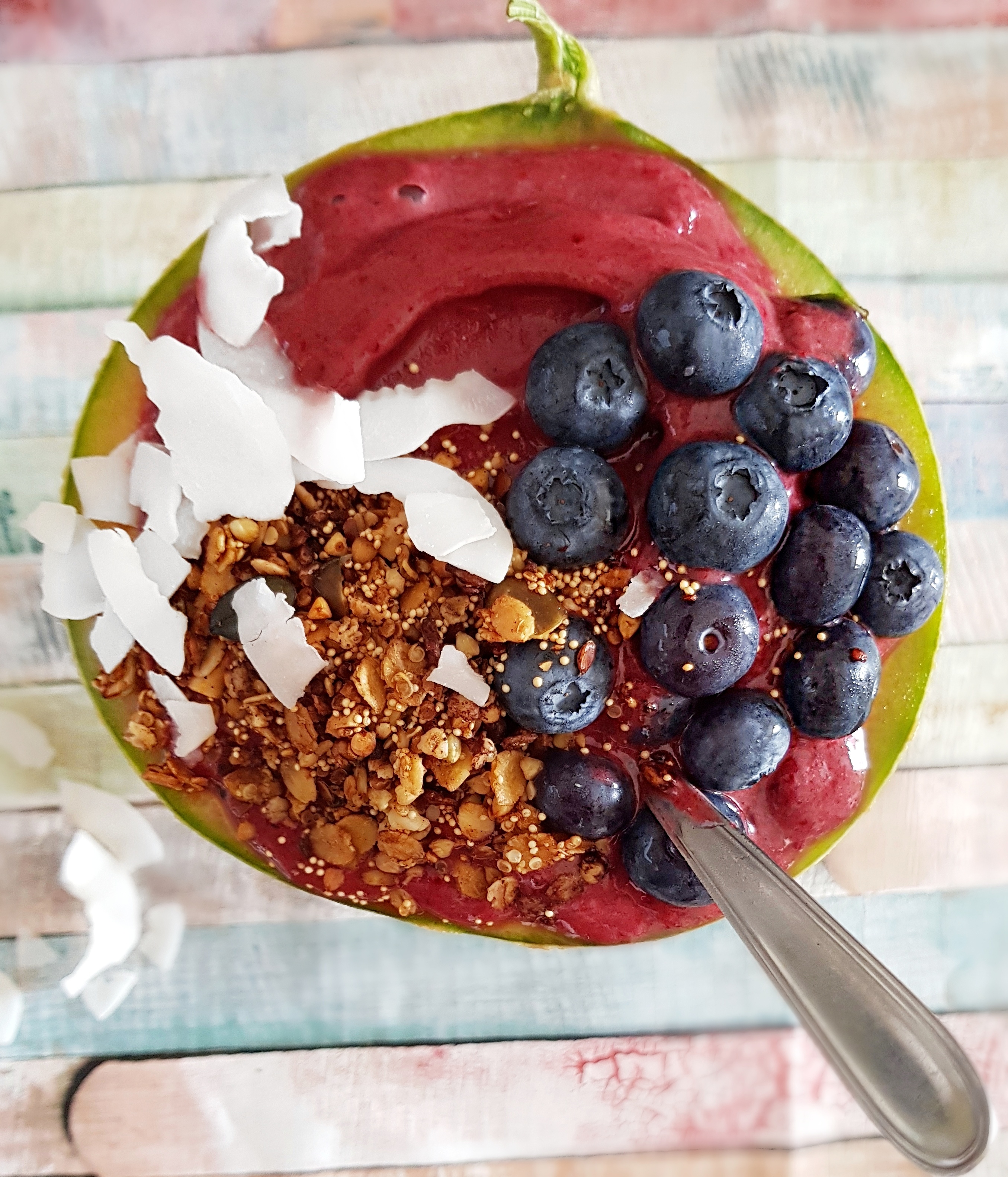 Melon açaî bowl topping granola protéiné