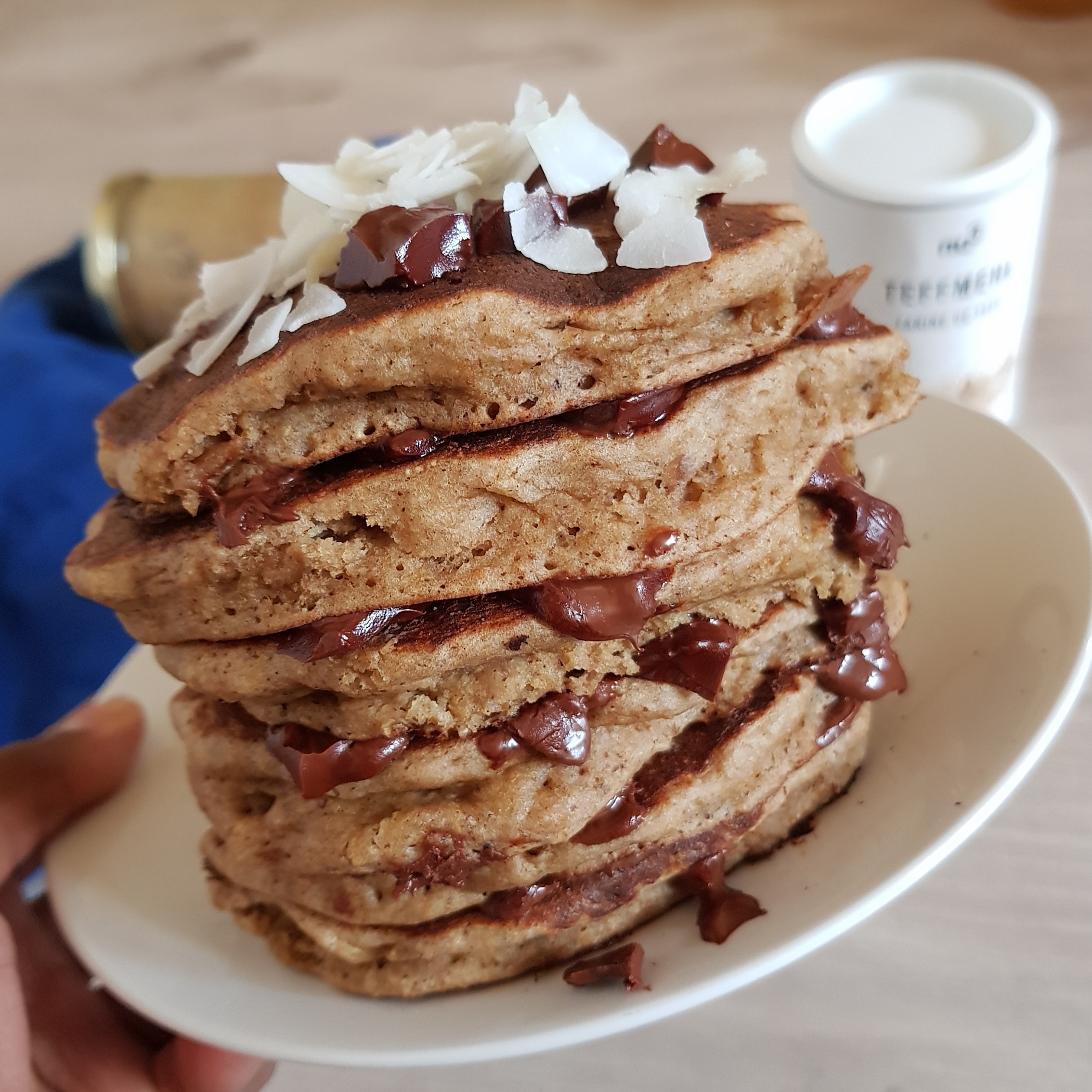 Pancakes à la banane vegans et sans huile.