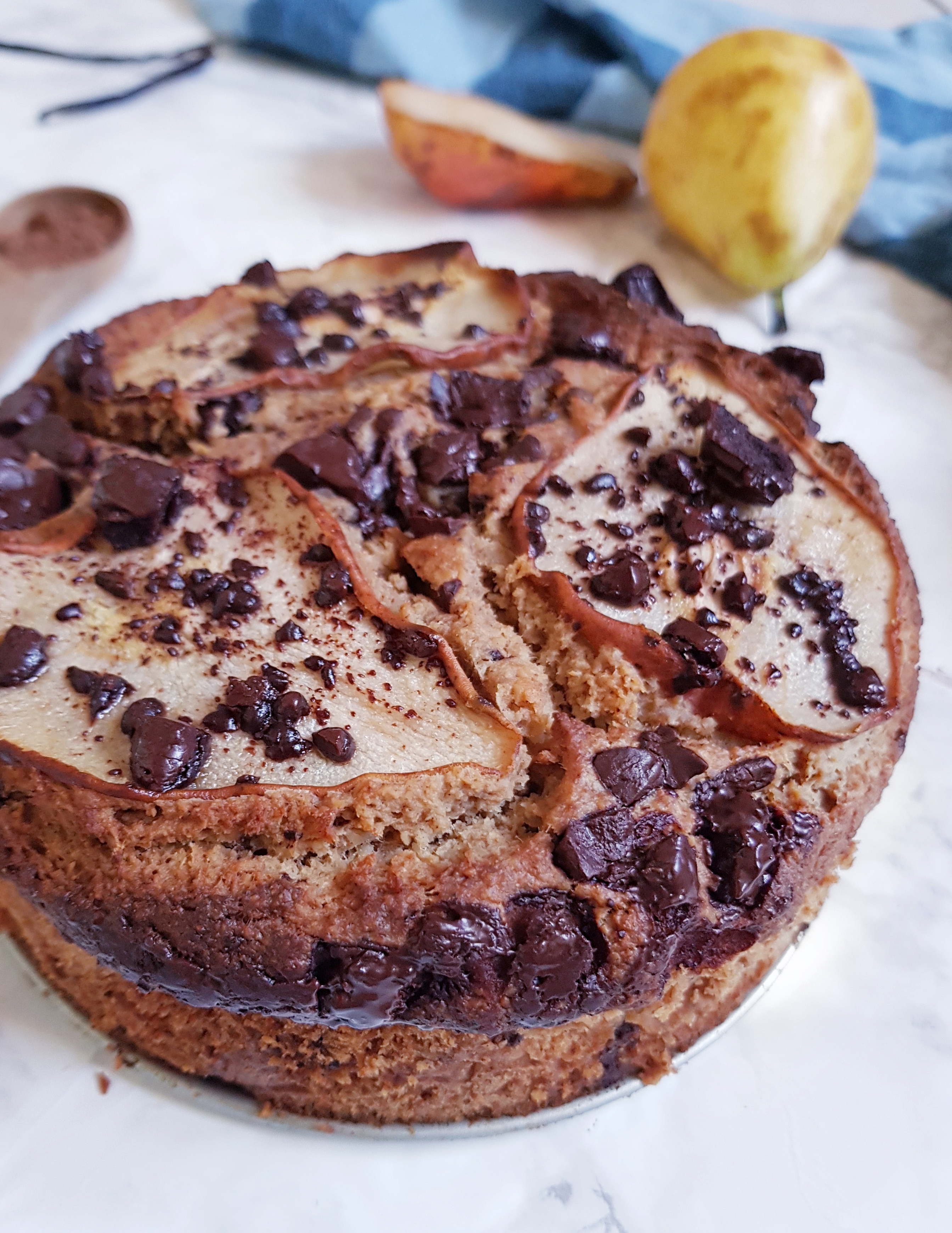 Cake Poire Chocolat : Recette vegan extra moelleuse