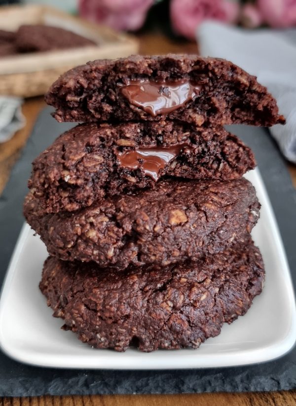 Cookies double chocolat Sans Farine et Vegan. Recette Végétale 100% flocons d'avoine de Mail0ves - Mailo Fait Maison