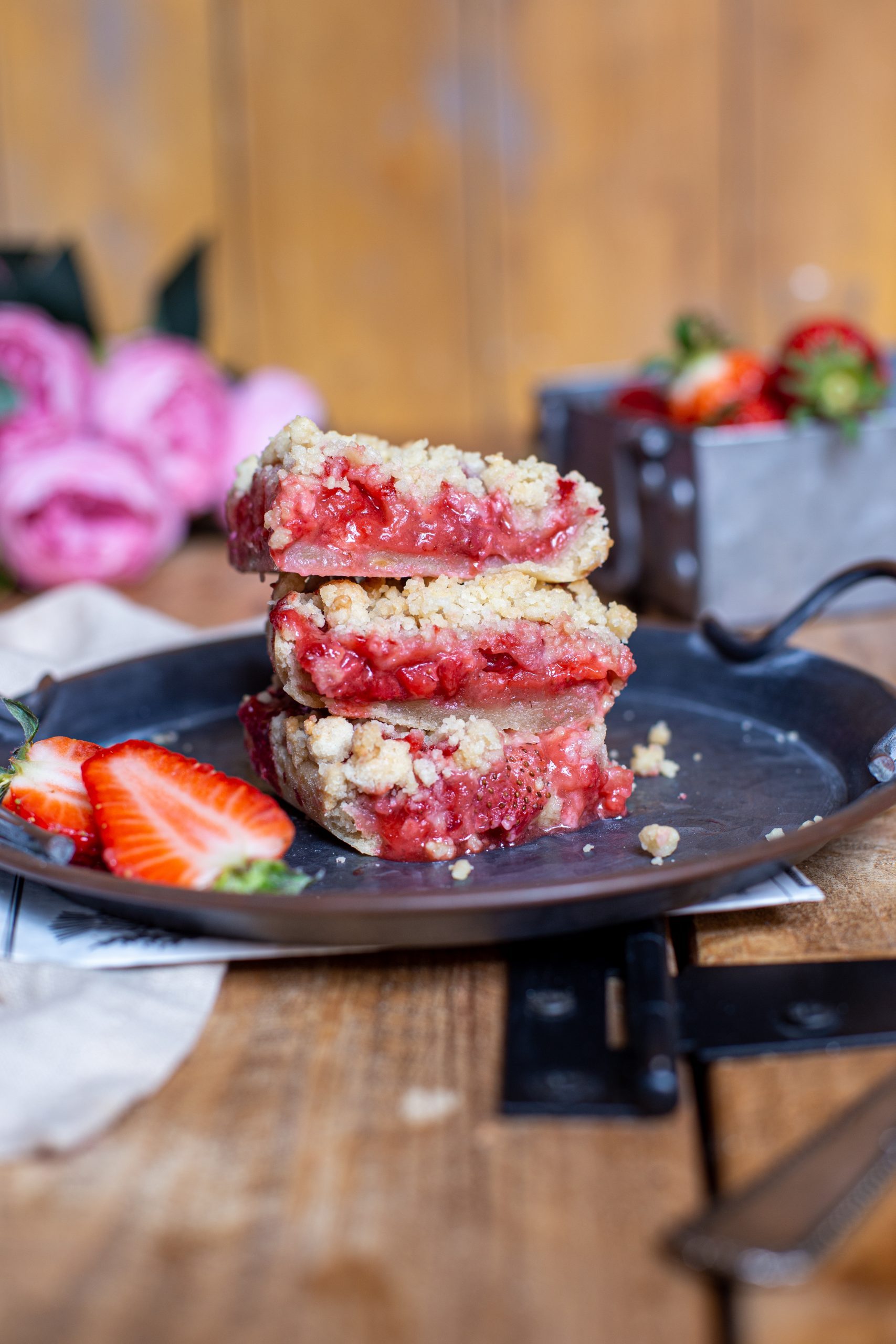 Tarte Crumble aux Fraises Vegan